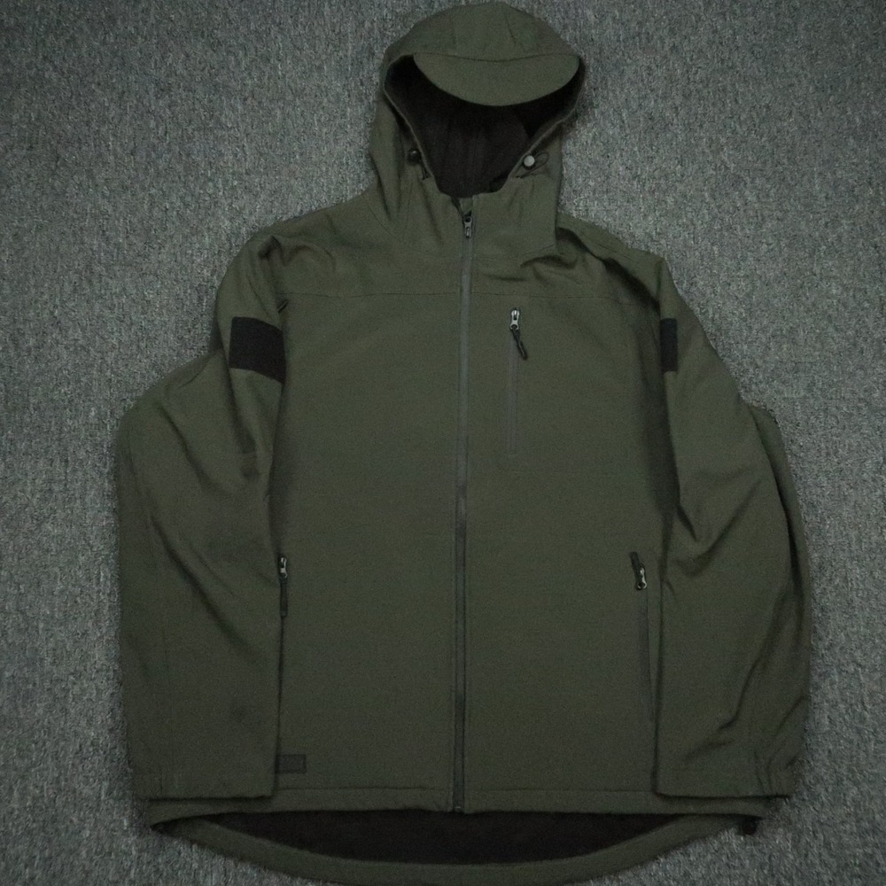 Baerskin Jacket Men 3XL Green‎ Soft Shell Full Zip Pockets Hooded Waterproof